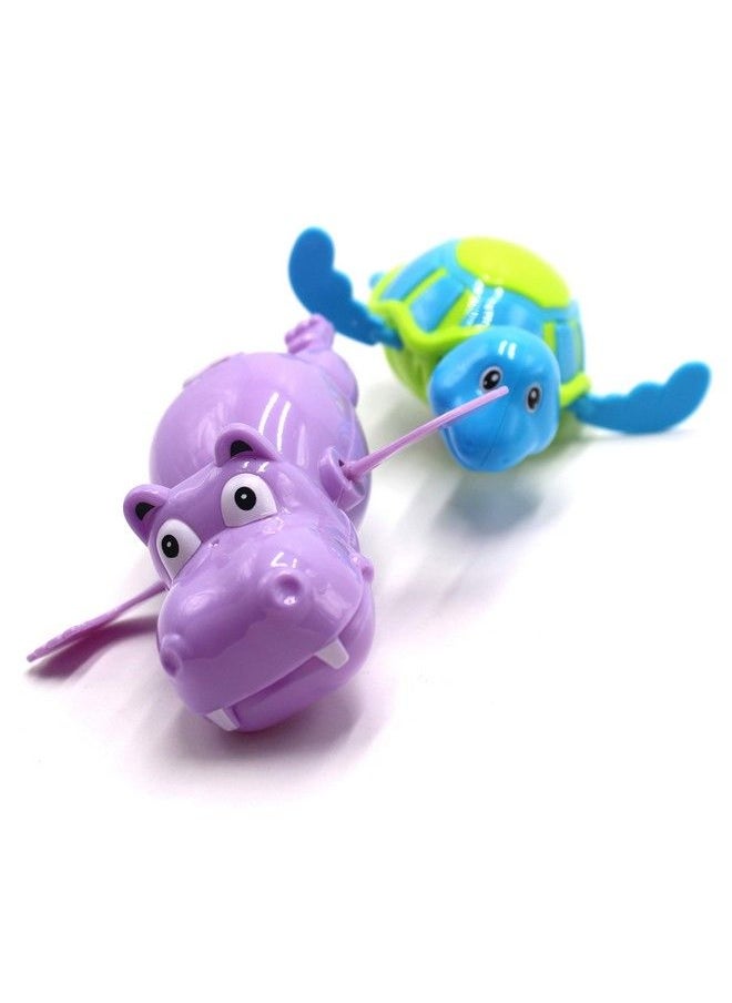 SPADORIVE Floating Wind Up Bath Water Toys 6 Pcs Sea Animal Bath Toy For Kids And Toddlers Turtle Hippo Crocodile Hippocampus Fish Bathtub Playset Clockwor  - Image 3