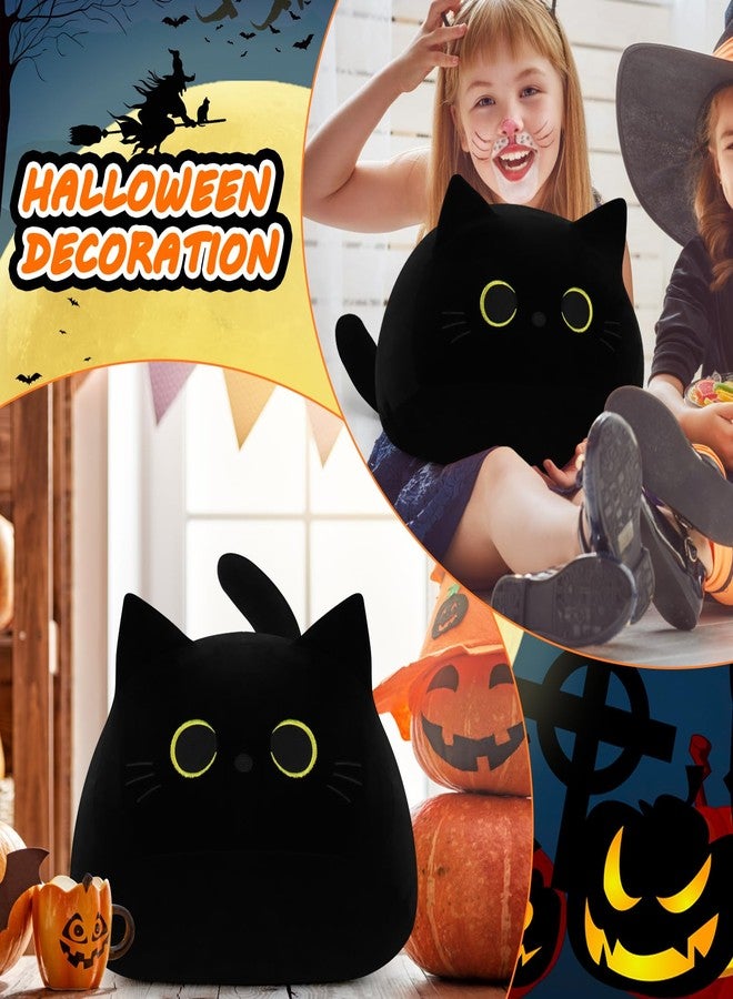 Auspicious Beginning Giant Black Cat Plush Toy - 19'' Stuffed Animal, Kawaii Plushie Cat Pillow, Halloween Decor Plush Gift for Kids - Image 3