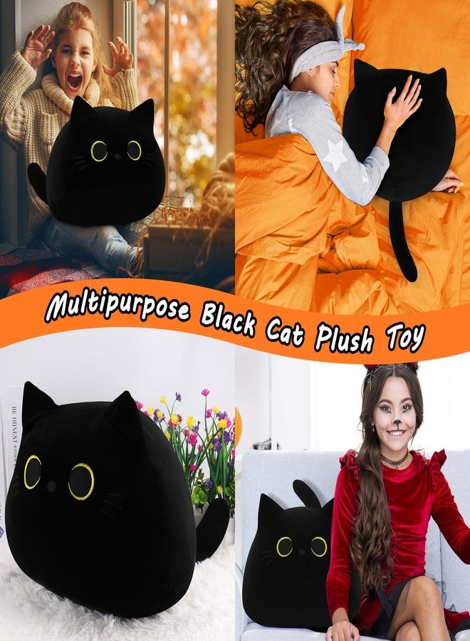Auspicious Beginning Giant Black Cat Plush Toy - 19'' Stuffed Animal, Kawaii Plushie Cat Pillow, Halloween Decor Plush Gift for Kids - Image 5