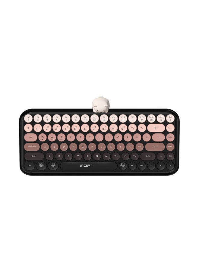 Mofii Anni Wireless Silent Bluetooth Keyboard For Women High-value Ergonomic Desktop Magnetic Bear Doll 84-key Laptop Keyboard Dual Mode Blackberry Gradient Color - Image 2
