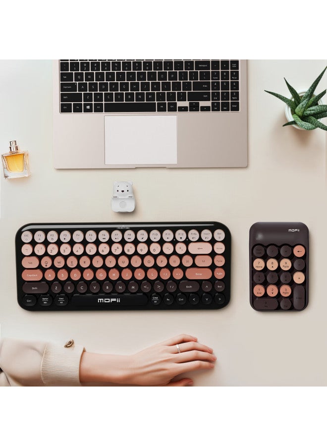 Mofii Anni Wireless Silent Bluetooth Keyboard For Women High-value Ergonomic Desktop Magnetic Bear Doll 84-key Laptop Keyboard Dual Mode Blackberry Gradient Color - Image 1