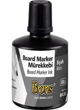 برونز Whiteboard Marker Ink Black 100 Cc. Br-353 6 Pack