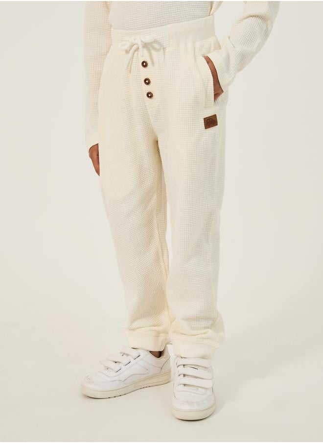 Styli - Set of 2 - Textured Badge Detail Joggers with Pockets - Image 1