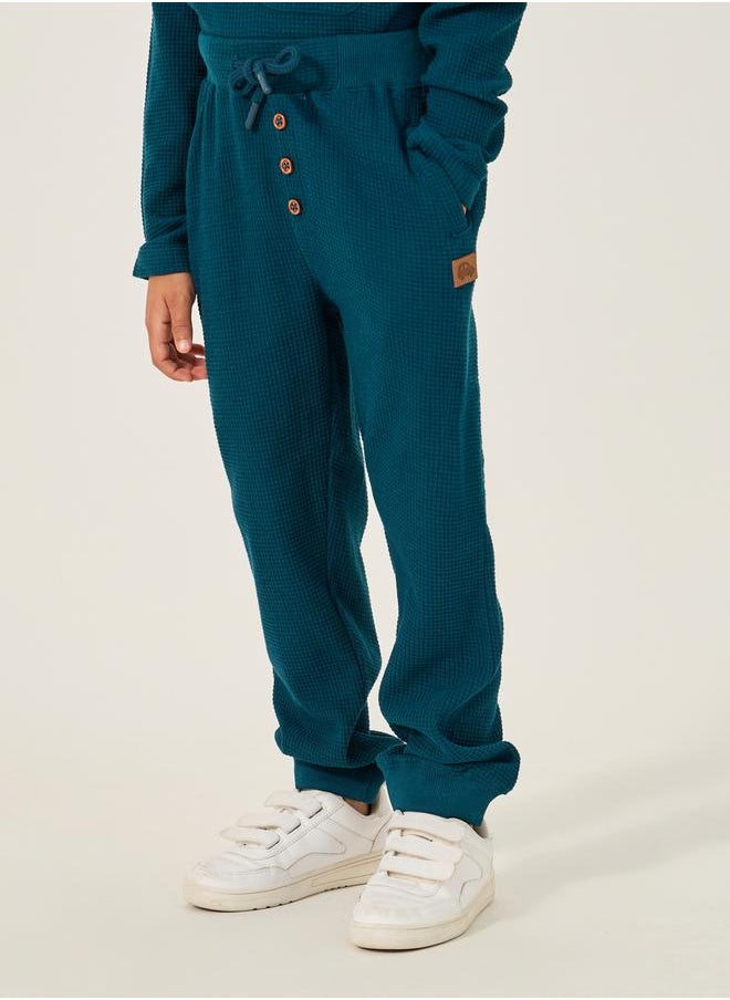 Styli - Set of 2 - Textured Badge Detail Joggers with Pockets - Image 1