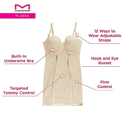 Maidenform womens Convertible With Built-in Bra & Anti-static Fl2304 shapewear full slips, Latte Lift, 38C US - Image 3