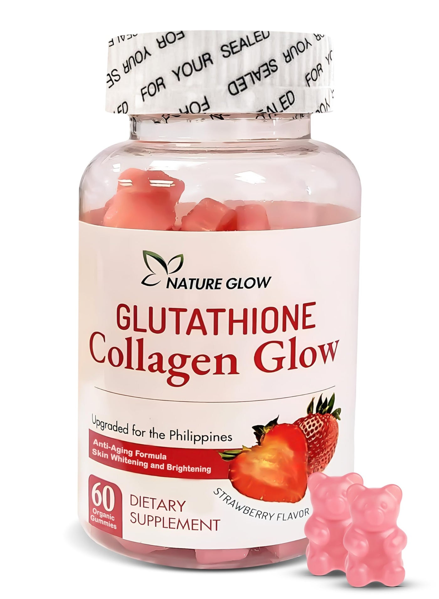 glutathione gummies review NATURE GLOW Nature Glow Collagen Glow – 60 Strawberry for Skin Whitening & Anti-Aging | Glowing Skin Dietary Supplement | Best Price Oman Suitable For_Vegetarian Color:Silver / Silver - Vinyl how many bpc 157