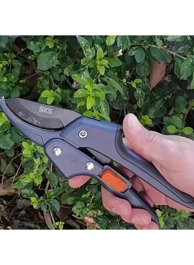 Black Professional Carbon Steel Pruning Shears With SK5 Sharp Blades Ergonomic Non Slip Handles For Trimming Shrubs Hedges And Small Branches - Image 1