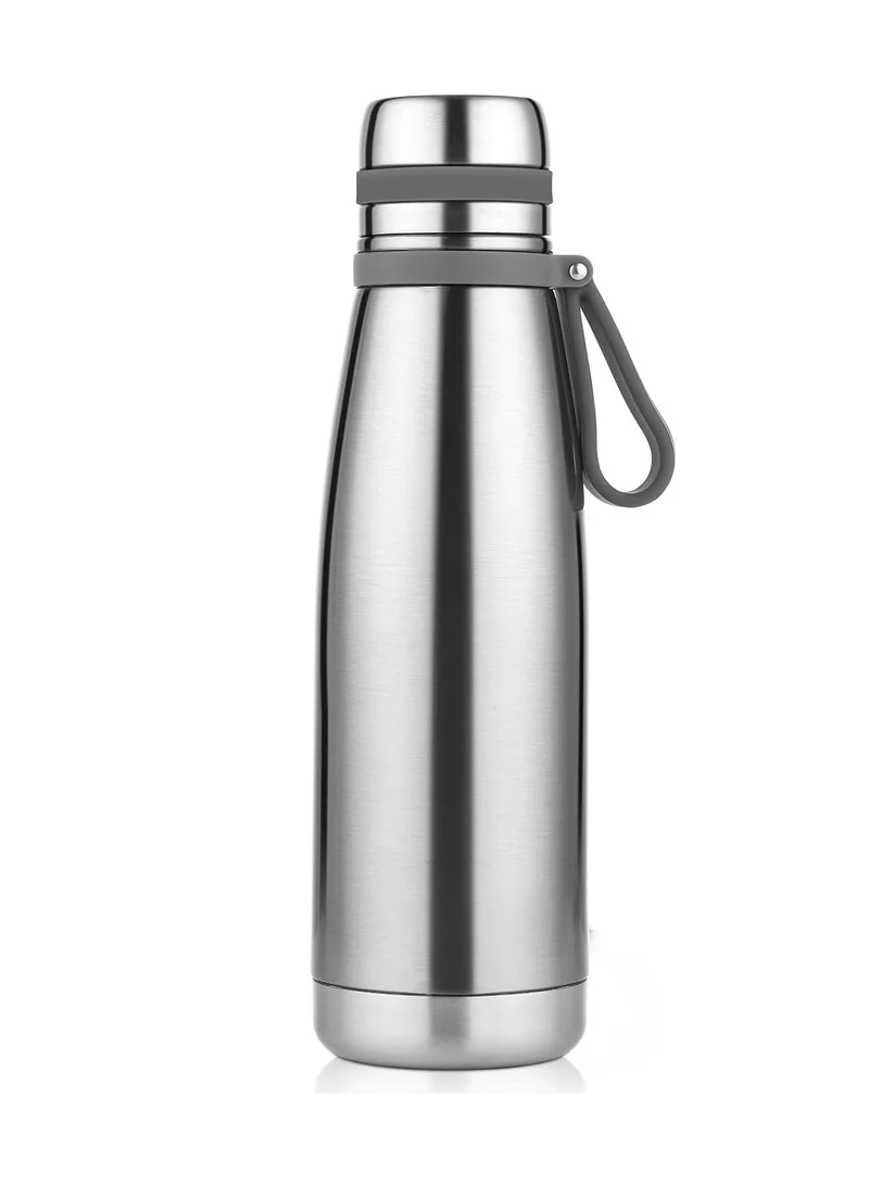 Mobcos Double Layer Vacuum Insulated Coffee bottle,Stainless Steel Vacuum insulated Bike Water Bottles with Filter, keep Hot & Cold Drink Metal Water Flask (1000 Ml Grey)