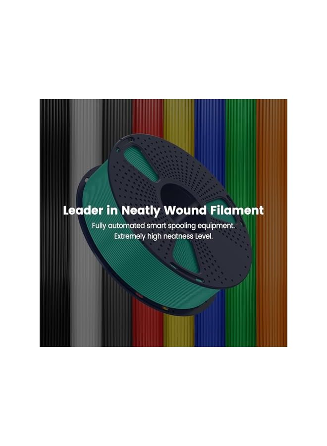 PLA 3D Printer Filament PLA Filament 1.75mm, Neatly Wound 3D Printing Filament 1.75mm, Dimensional Accuracy +/- 0.02 mm, Fit Most FDM 3D Printers, 1kg Spool (2.2lbs), Black - Image 4