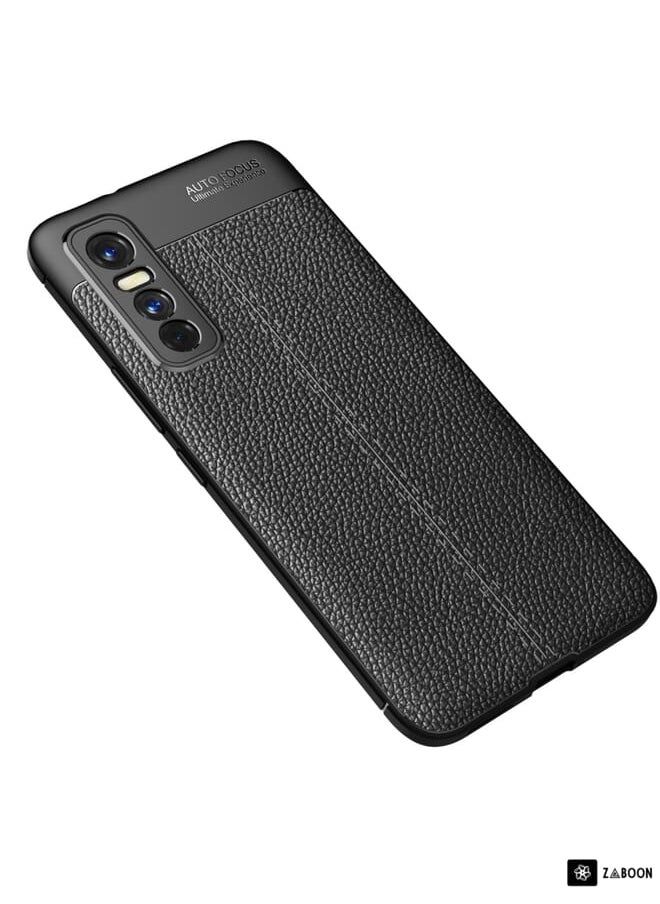Green Tiger - For vivo Y73s Litchi Texture TPU Shockproof Case(Black) - Image 1