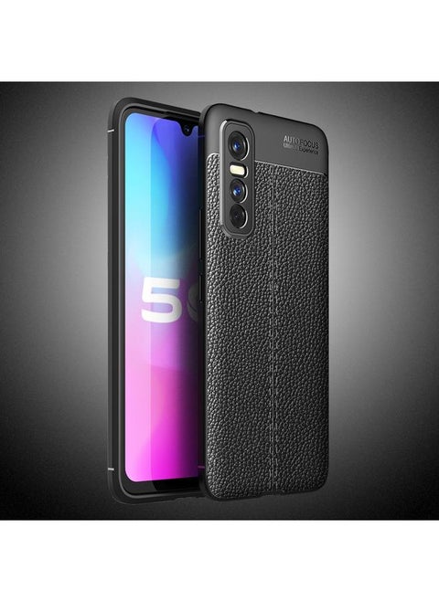 For vivo Y73s Litchi Texture TPU Shockproof Case(Black)