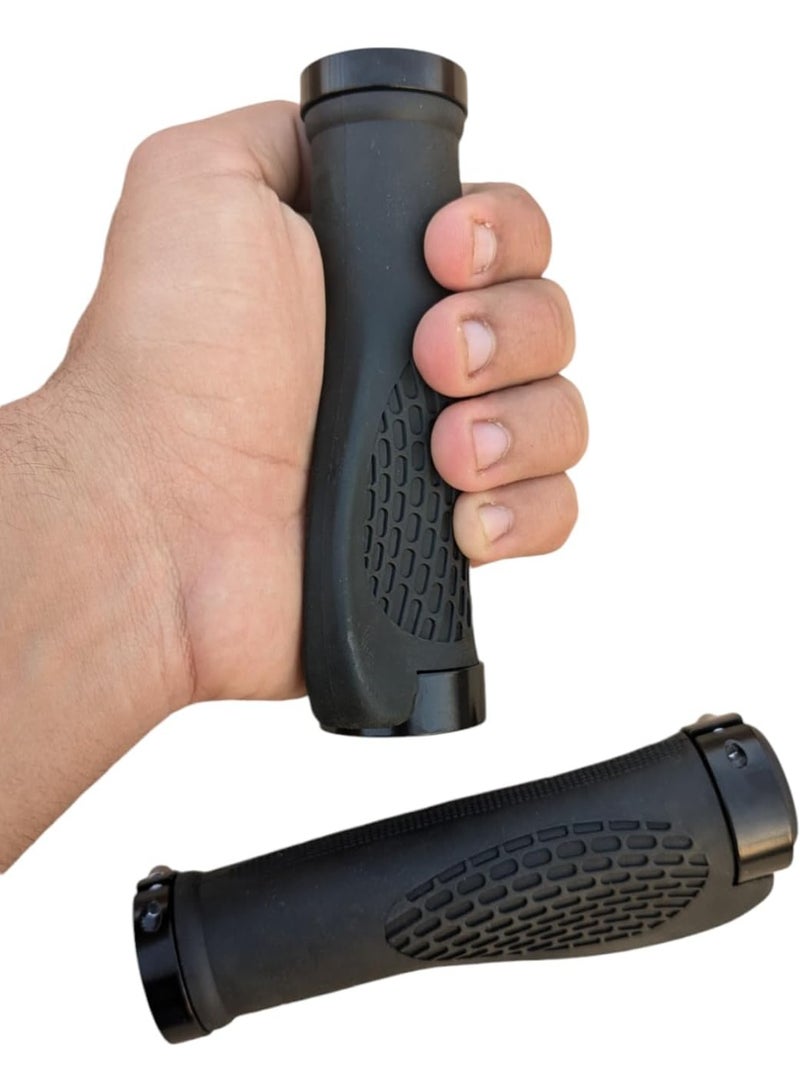 مقبض جادون للدراجة من البلاستيك الطري ومصمم لراحة الكف واليد أثناء القيادة جانبان معدنيان لإحكام الربط على المقود - Image 3