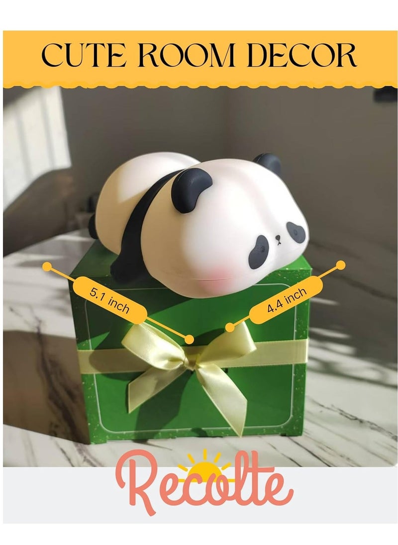 JAJEEK Cute Panda LED Night Light – 3 Levels Dimmable, Rechargeable Silicone Sponge Night Light, Touch Control Bedside Lamp for Room Decor, Perfect Cute Gifts for Boys, Girls & Kids - Image 2