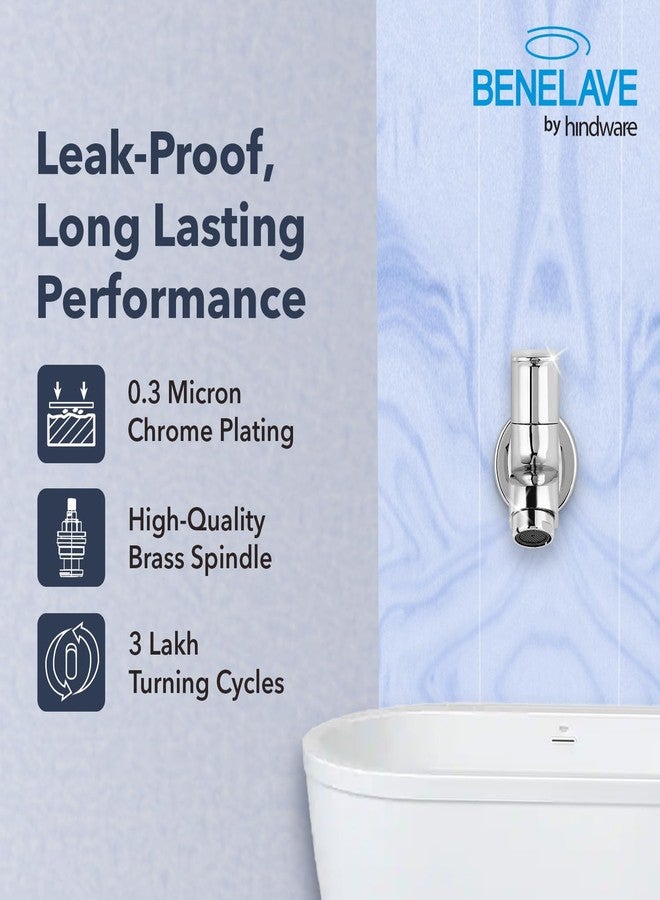 hindware Benelave by Hindware 2-in-1 Bib Tap for Bathroom | Made of Brass | Mirror-Like Chrome Polish Finish | Suitable for Bathing/Toilet Area | Volga Range | 7-Year Manufacturer Warranty - Image 4