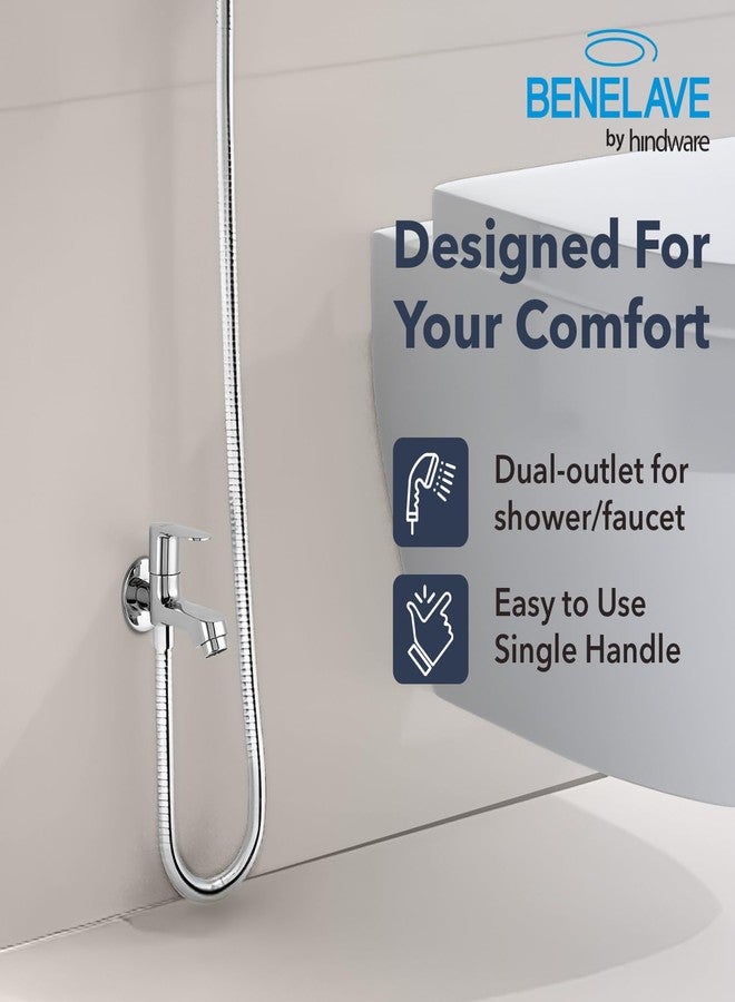 hindware Benelave by Hindware 2-in-1 Bib Tap for Bathroom | Made of Brass | Mirror-Like Chrome Polish Finish | Suitable for Bathing/Toilet Area | Volga Range | 7-Year Manufacturer Warranty - Image 3