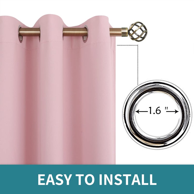 BGment Room Darkening Curtains 108 Inches Long - Grommet Thermal Insulated Drapes Window Treatment Curtains for Bedroom  2 Panels  52 x 108 Inch  Baby Pink - Image 5