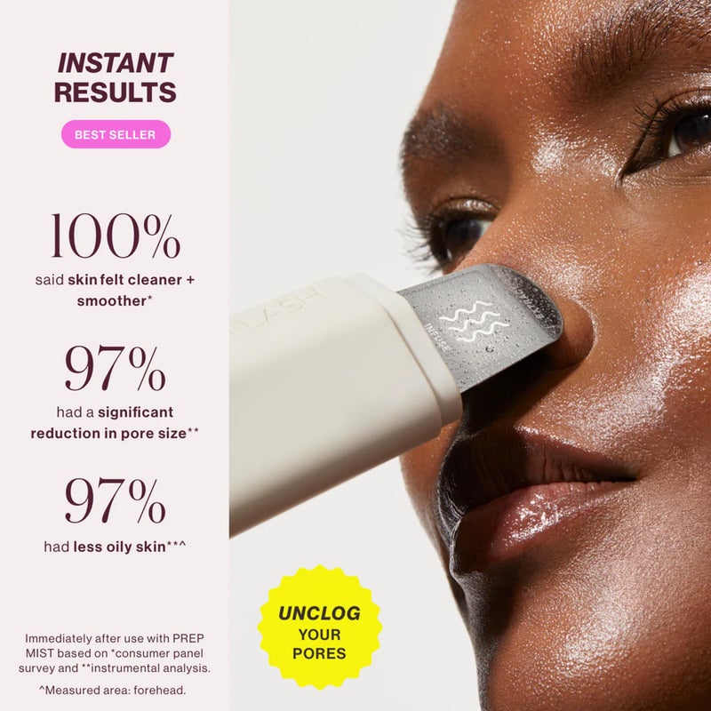 DERMAFLASH DERMAPORE+ Skin Care Device, Ultrasonic 2-in-1 Pore Extractor and Skincare Infuser, Stone - Image 2