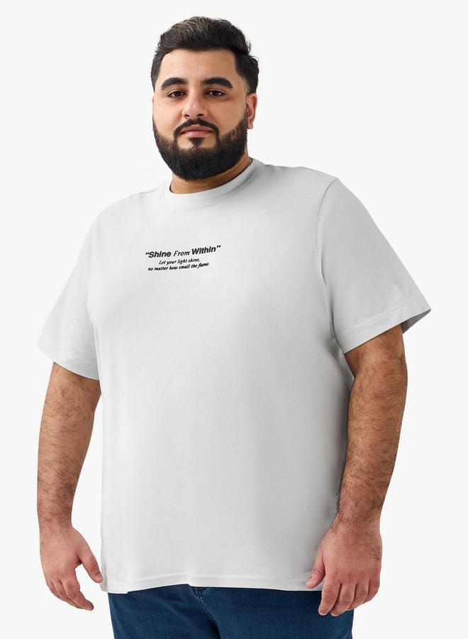 ماكسيم تيشيرت رجالي بقصة عادية ورقبة دائرية وأكمام قصيرة وشعار - Image 1