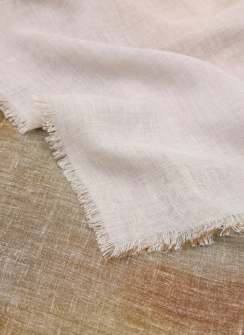 MANGO Ombre effect linen scarf