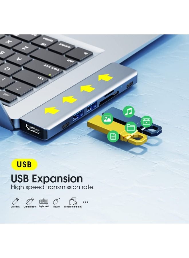 USB C Hub USB 3.0 Adapter Multi USB Port 7 in 1 USB Hub