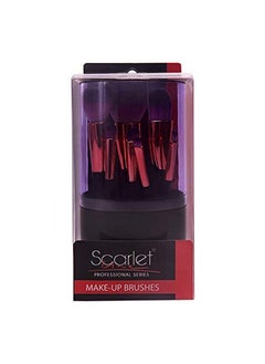 Scarlet Line Scarlet Line Professional Soft Fibre Bristle Makeup Brushes Set Combo of 8 Pieces With Brush Holder Expert Tools Kit for Blending Makeup Products 