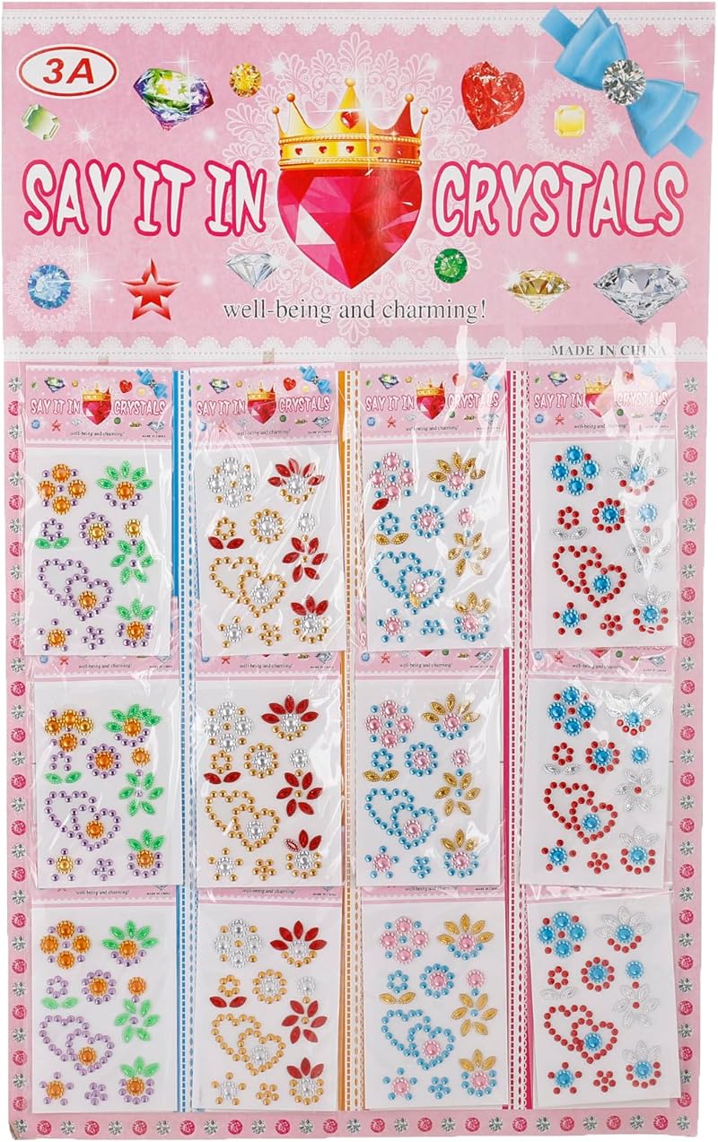 ا  كريستال بلاستيك ستيككيرس سيت وف  بييكيس فور جيرلس  مولتي كولور