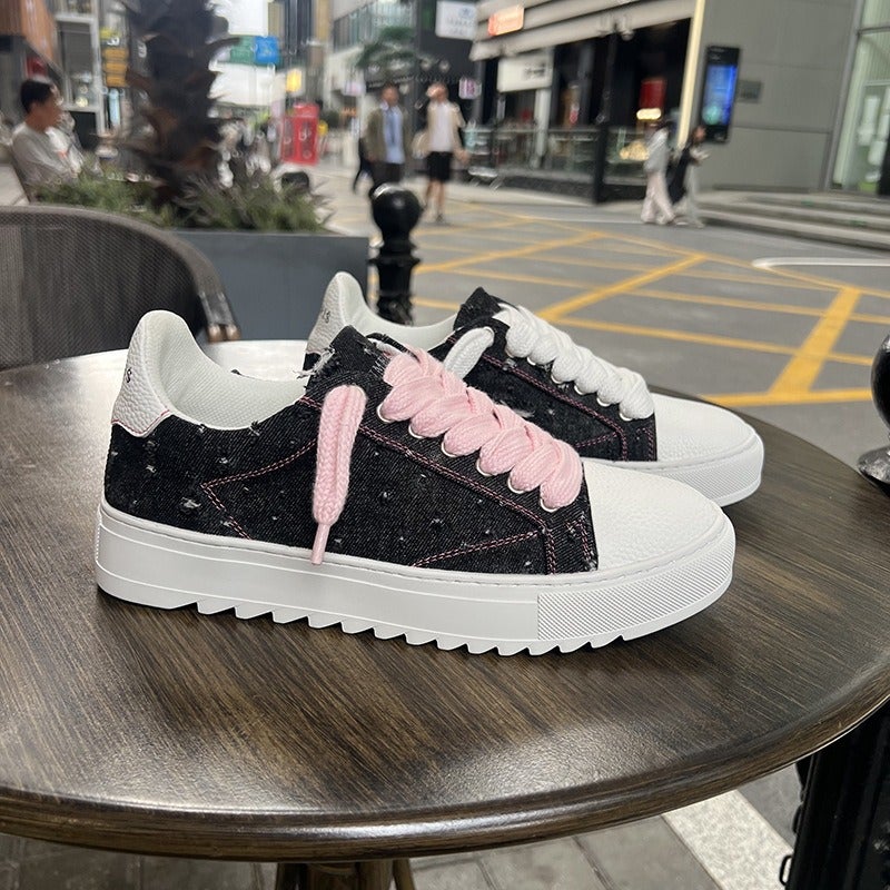 High Quality Numeris Men's Fashion Trendy Ripped Canvas Shoes Casual Couple Skate Shoes