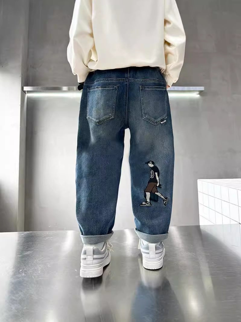 Children'S Wear Boys Jeans Children'S Pants Spring Casual Boys Handsome Loose Trousers - Image 4