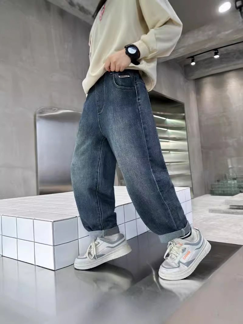 Children'S Wear Boys Jeans Children'S Pants Spring Casual Boys Handsome Loose Trousers - Image 3