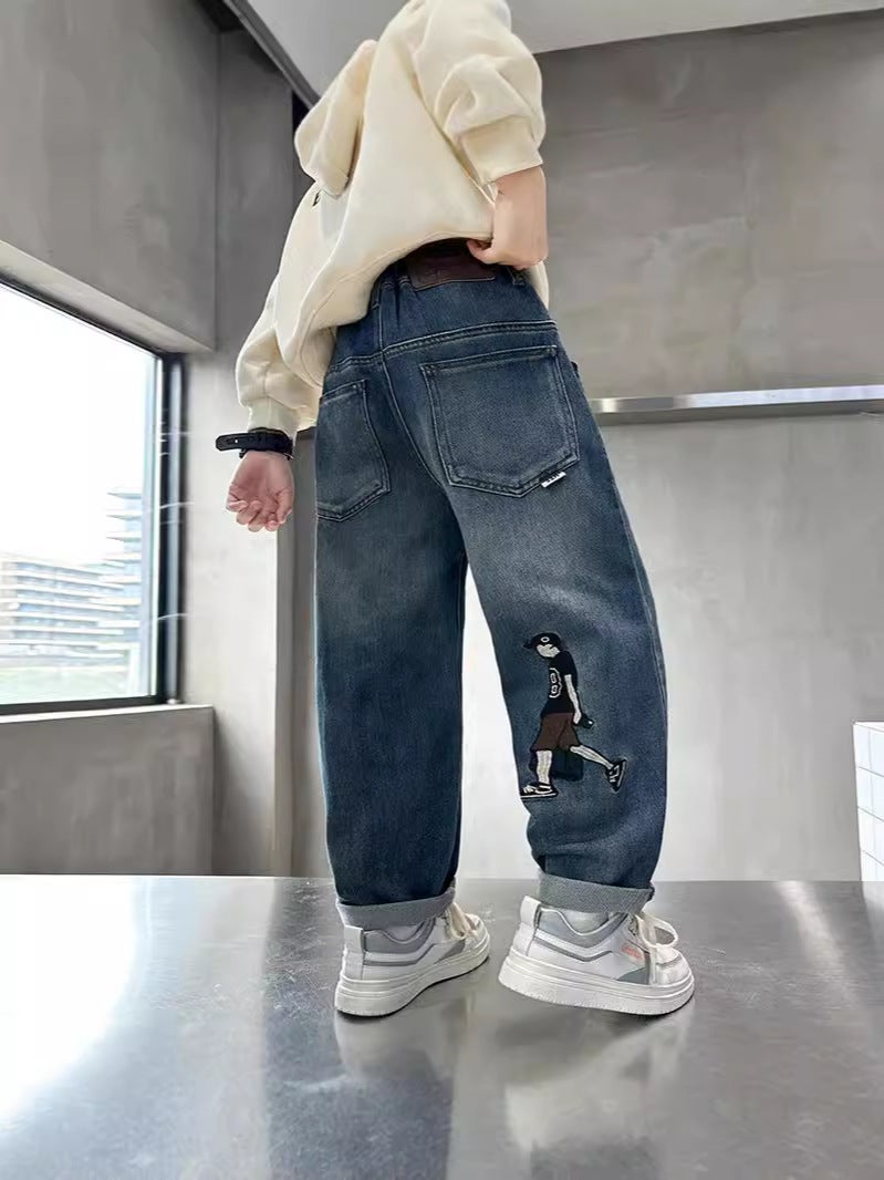Children'S Wear Boys Jeans Children'S Pants Spring Casual Boys Handsome Loose Trousers - Image 2