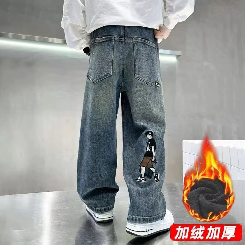Children'S Wear Boys Jeans Children'S Pants Spring Casual Boys Handsome Loose Trousers - Image 1