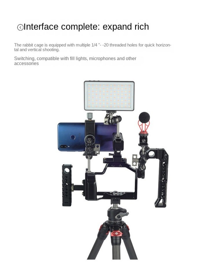 Camera Cage for Canon M50 Mark I/II & M5 – Aluminum Alloy Photography Expansion Accessory with Precise Fit, Full Port Access, Ergonomic Grip, and Outdoor Shooting Protection - Image 4