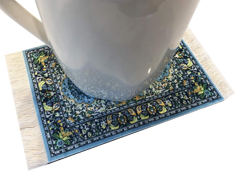 Inusitus Any KSA address orderable Carpet Coasters, Set 4 Turkish Rug Style Table Drink mats, Absorbent Kitchen and Dining Accessories, Spill & drip Protection Single & bulk storage compatible - Image 4
