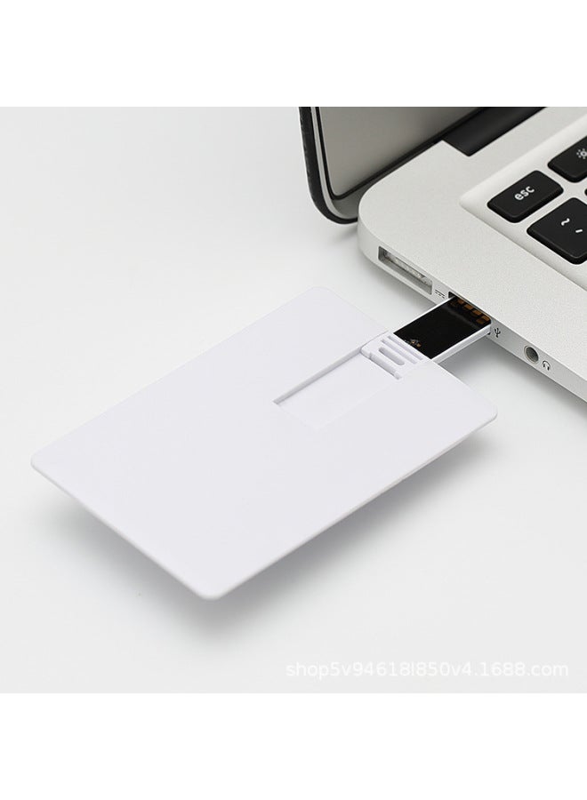 Card U Disk Business Card U Disk Credit Card Enterprise Promotion Gift U Disk Printing HD LOGO-Color:White-Capacity:64GB - Image 1