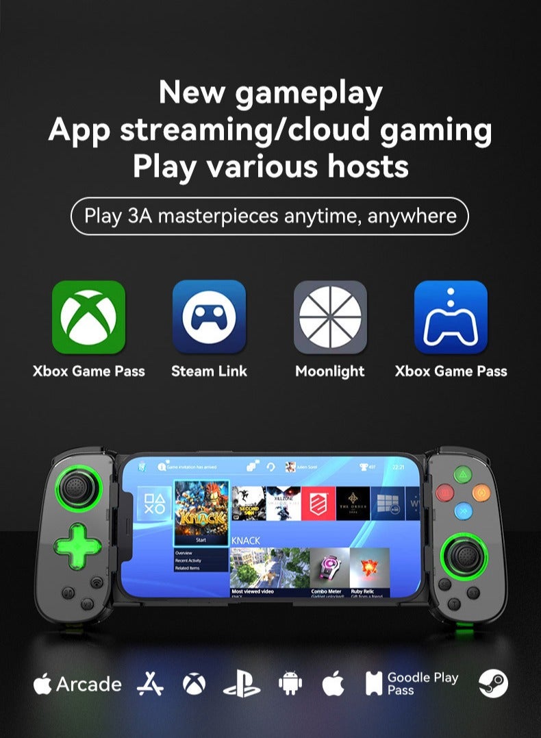 General Classic Stretching Gamepad Ralna D7 Bluetooth Gaming Controller Play Xbox PS Console Games Six Axis Hall Effect Joysticks Support Android/iOS/Win7 10 11/Mac OS/Switch  - Image 3