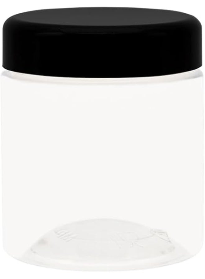 6 pieces of art plastic jar, white transparent color, 200 ml - diameter 6.3 cm, different color lid and plastic layer - high quality and transparent plastic jar, new filling jar - from (black) - Image 5