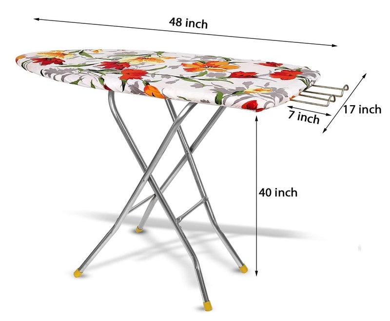 MOREYAJI Moreyaji Wooden Self Standing Foldable Height Adjustable Premium Ironing BoardIron Table Stand with Press Holder Color May Vary MultiColor Make in India  - Image 5