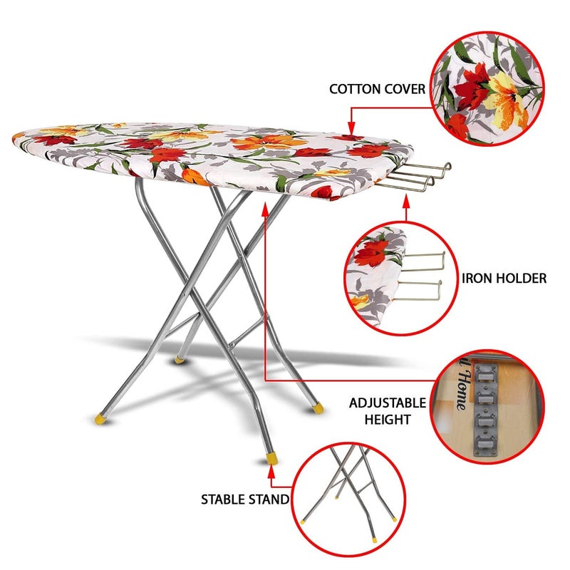 MOREYAJI Moreyaji Wooden Self Standing Foldable Height Adjustable Premium Ironing BoardIron Table Stand with Press Holder Color May Vary MultiColor Make in India  - Image 4