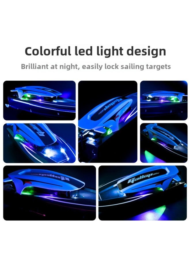 High-Speed Remote Control Boat Charging Electric Waterproof Speedboat Yacht 2.4g Children's Racing Boat Water Ship Toy With Light-Color:816 Green/three Batteries/full Set Weight 496g - Image 3