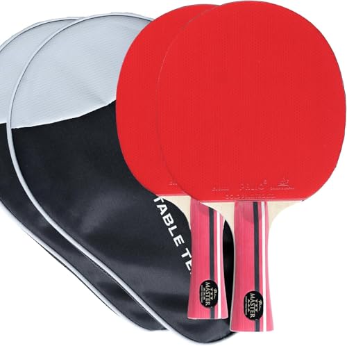 Expert Table Tennis Palio Master 3.0 Table Tennis Bat & Case | ITTF-Approved Intermediate Ping Pong Racket | Allround Speed, Spin and Control (Set of 2 Rackets) - Image 1