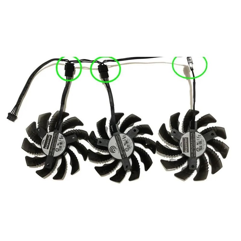 3Pcs/Set PLD08010S12HH T128010SU VGA Fan for GIGABYTE GTX1080 WINDFORCE OC 8G GTX 1080 ti Gaming 1060 G1 Rock Video GPU Card Laptop Parts(PLD08010S12HH) - Image 4