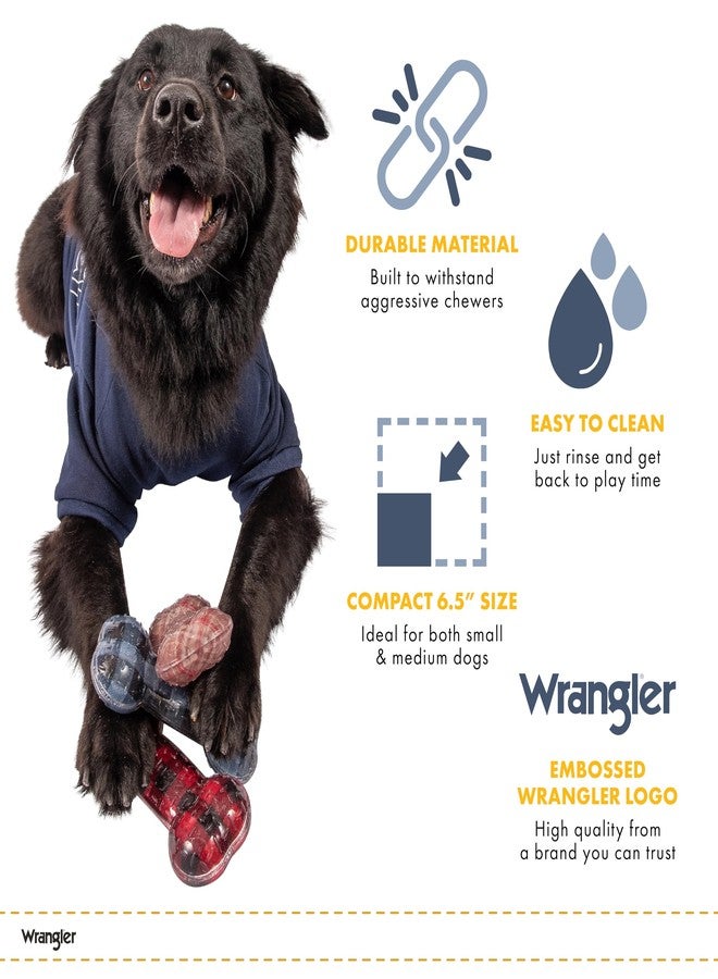 Wrangler TPR Bone Dog Toy, Chew for Moderate Chewers (Blue, Blueberry) - Image 5