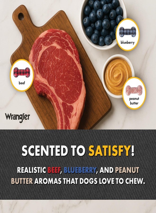Wrangler TPR Bone Dog Toy, Chew for Moderate Chewers (Blue, Blueberry) - Image 2