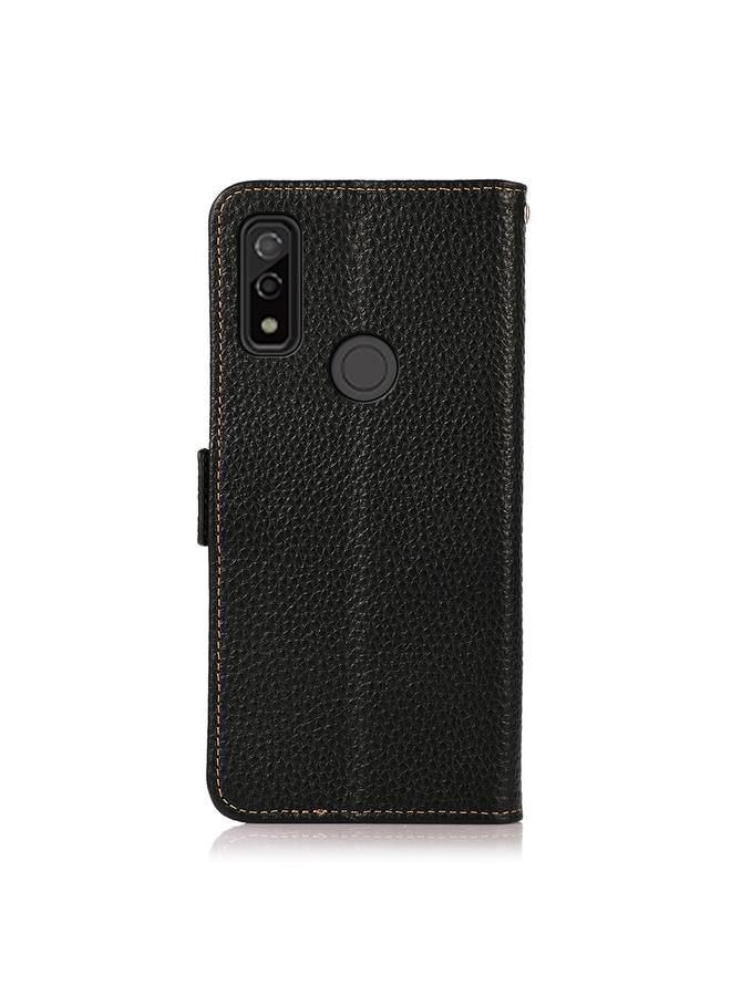 S-TOP Case For Fujitsu Arrows WE KHAZNEH Side-Magnetic Litchi Genuine Leather RFID Phone Case - Image 3