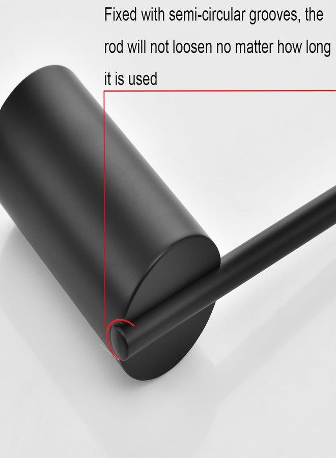 راندم مجموعة أدوات حمام عشوائية باللون الأسود غير اللامع مكونة من 4 قطع من قضيب مناشف أسود من الفولاذ المقاوم للصدأ تتضمن حامل مناشف يدوية مقاس 18 بوصة وحامل ورق تواليت وخطافي مناشف ومجموعة إكسسوارات حمام مثبتة على الحائط - Image 4