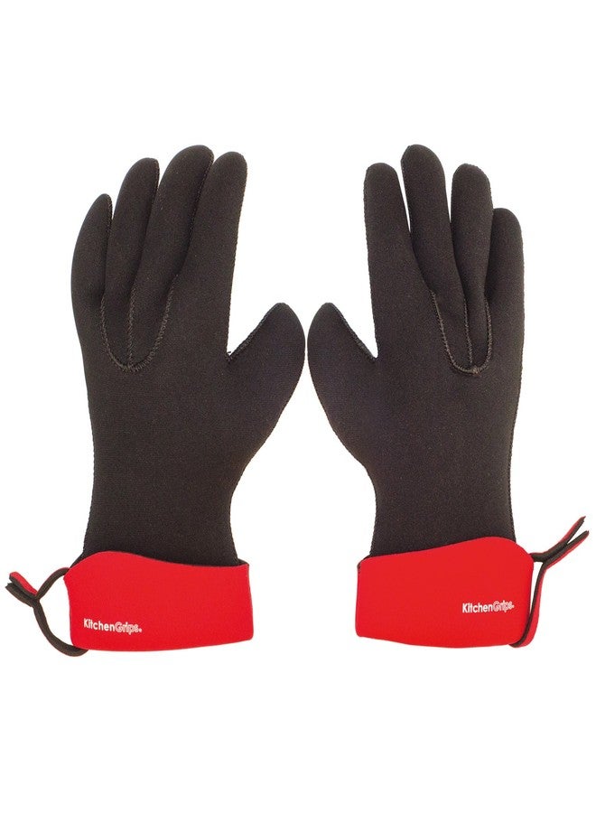 KitchenGrips. Cuisipro KitchenGrips FLXaPrene Red & Black Chef’s Gloves - Set of 2 | Small - Image 1