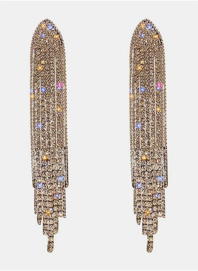 Styli Rhinestone Embellished Drop Earrings
