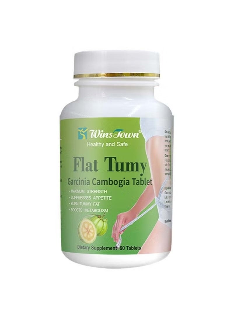 وينز تاون أقراص البطن المسطحة Garcinia Cambogia Detox حبوب حرق الدهون تعزيز عملية الأيض ، تحسين الهضم ، شكل نحيف (60 أقراص) - Image 1