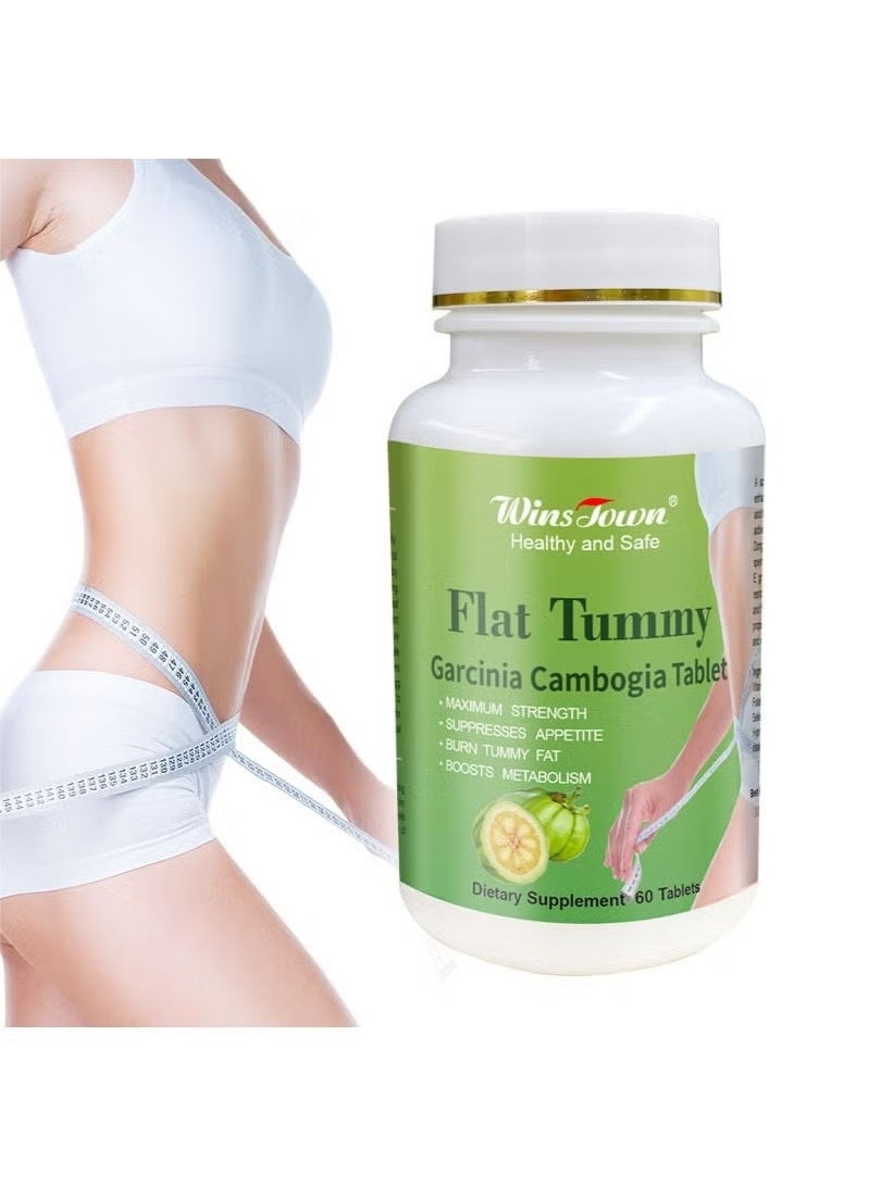 وينز تاون أقراص البطن المسطحة Garcinia Cambogia Detox حبوب حرق الدهون تعزيز عملية الأيض ، تحسين الهضم ، شكل نحيف (60 أقراص) - Image 2