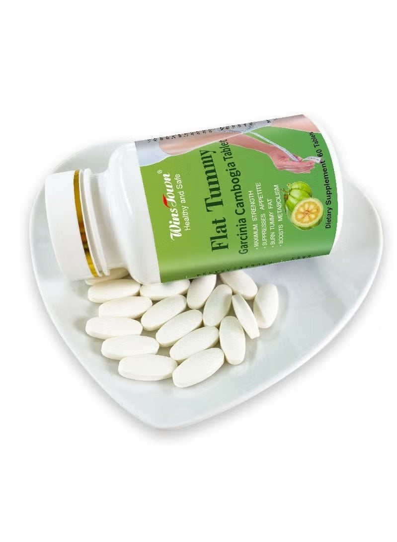 وينز تاون أقراص البطن المسطحة Garcinia Cambogia Detox حبوب حرق الدهون تعزيز عملية الأيض ، تحسين الهضم ، شكل نحيف (60 أقراص) - Image 3